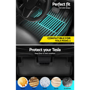 Weisshorn Car Rubber Floor Mats for Tesla Model 3 Trunk Toolbox Cargo Mat Carpet RUBBER-MAT-TESLA-MODEL3-RFT-SET