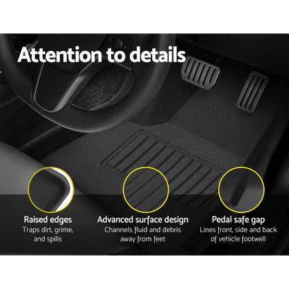Weisshorn Tesla Model Y Rubber Mats Carpets Front Rear Set RHD 21-24 RUBBER-MAT-TESLA-MODELY