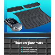 Tesla Model Y 2021-2024 Rear Well Front Cargo Trunk Toolbox Boot Liner Floor Mat RUBBER-MAT-TESLA-MODELY-RFT