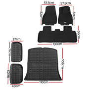 Weisshorn Car Rubber Floor Trunk Toolbox Cargo Mats for Tesla Model Y 2021-2023 RUBBER-MAT-TESLA-MODELY-RFT-SET