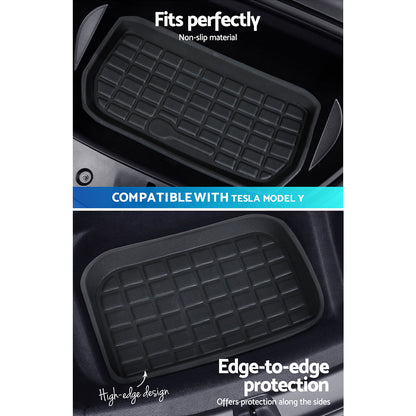 Weisshorn Car Rubber Floor Trunk Toolbox Cargo Mats for Tesla Model Y 2021-2023 RUBBER-MAT-TESLA-MODELY-RFT-SET