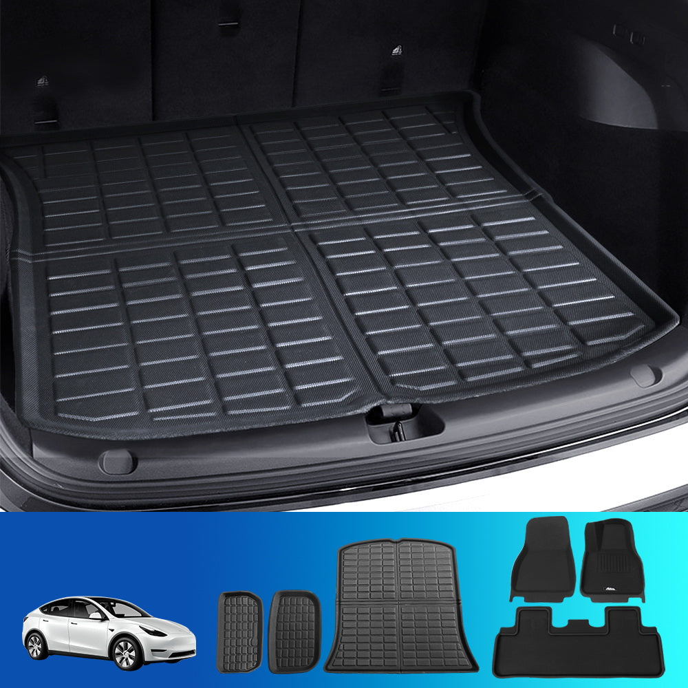 Weisshorn Car Rubber Floor Trunk Toolbox Cargo Mats for Tesla Model Y 2021-2023 RUBBER-MAT-TESLA-MODELY-RFT-SET