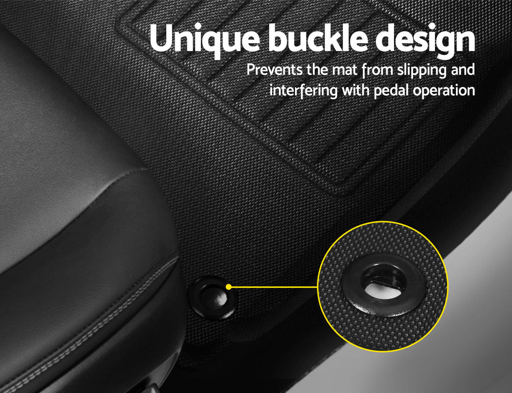 Weisshorn Car Rubber Floor Mats Compatible For Toyota Hilux Dual Cab 2015-2022 RUBBER-MAT-TOYOTA-HILUX