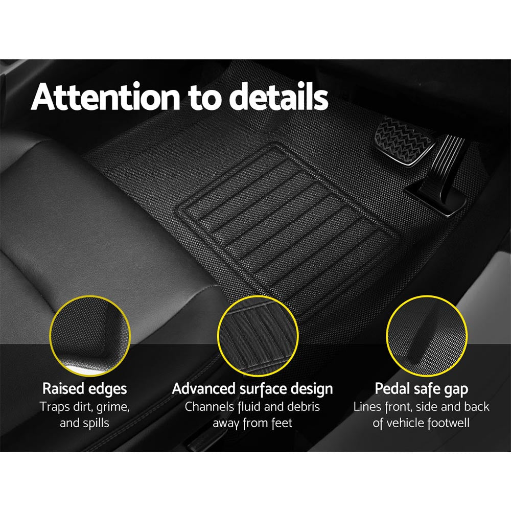 Weisshorn Car Rubber Floor Mats Compatible For Toyota Hilux Dual Cab 2015-2022 RUBBER-MAT-TOYOTA-HILUX