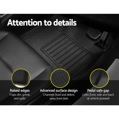 Weisshorn Car Rubber Floor Mats Compatible For Toyota Hilux Dual Cab 2015-2022 RUBBER-MAT-TOYOTA-HILUX