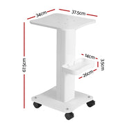 Embellir Salon Trolley Cart Spa Beauty Rolling Tray Hairdressing Storage Stand SA-TR-2T-WH