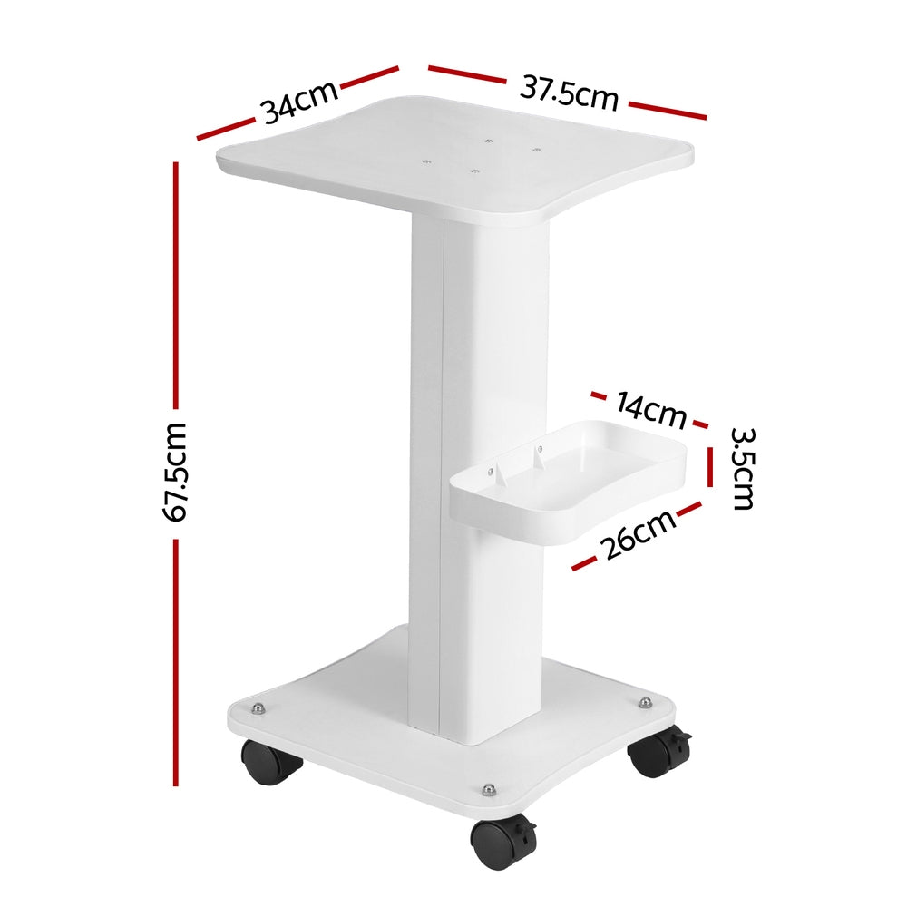 Embellir Salon Trolley Cart Spa Beauty Rolling Tray Hairdressing Storage Stand SA-TR-2T-WH