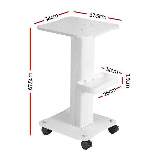 Embellir Salon Trolley Cart Spa Beauty Rolling Tray Hairdressing Storage Stand SA-TR-2T-WH