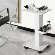 Embellir Salon Trolley Cart Spa Beauty Rolling Tray Hairdressing Storage Stand SA-TR-2T-WH
