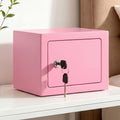 UL-Tech 6.5L Small Safe Box with Key Lock for Cash Mini Home Security Safe Pink SAF-6L-MTL-PK