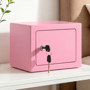 UL-Tech 6.5L Small Safe Box with Key Lock for Cash Mini Home Security Safe Pink SAF-6L-MTL-PK