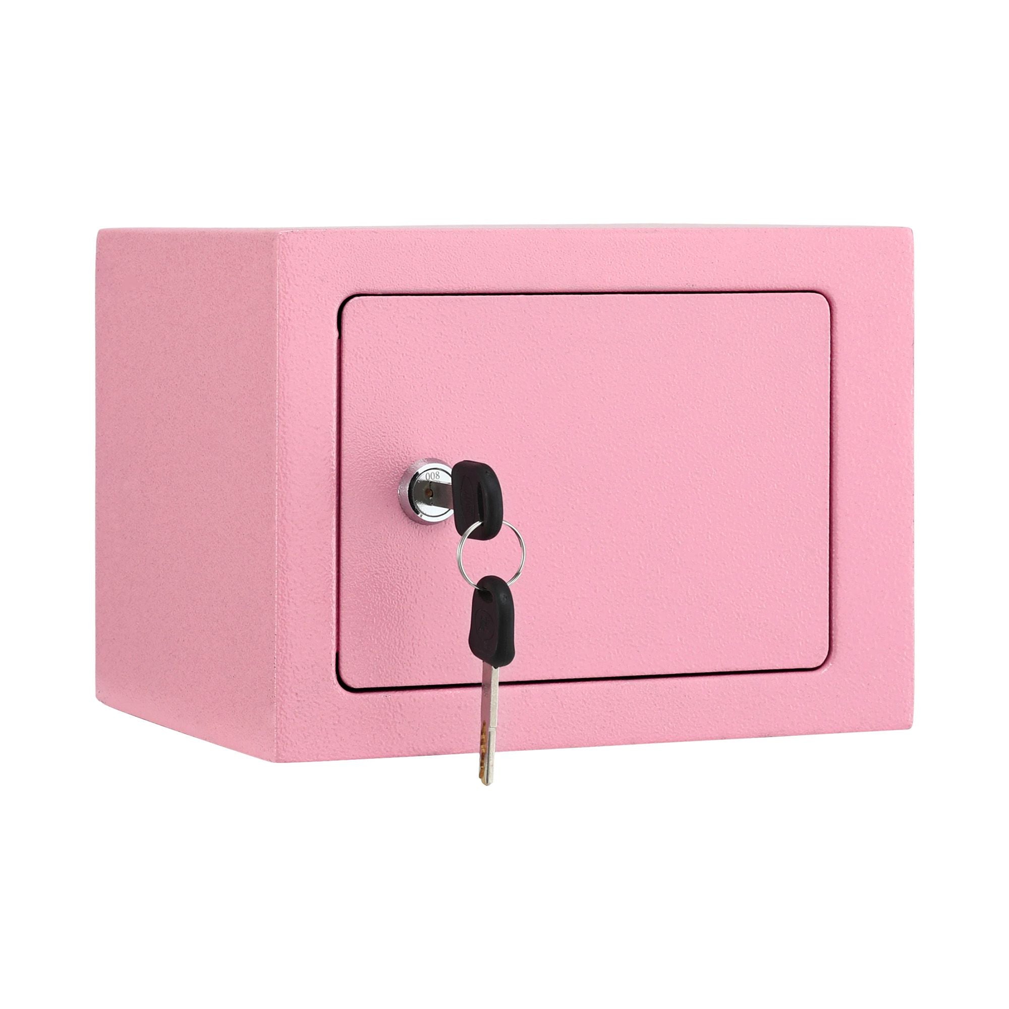 UL-Tech 6.5L Small Safe Box with Key Lock for Cash Mini Home Security Safe Pink SAF-6L-MTL-PK