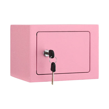UL-Tech 6.5L Small Safe Box with Key Lock for Cash Mini Home Security Safe Pink SAF-6L-MTL-PK