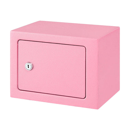 UL-Tech 6.5L Small Safe Box with Key Lock for Cash Mini Home Security Safe Pink SAF-6L-MTL-PK