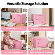UL-Tech 6.5L Small Safe Box with Key Lock for Cash Mini Home Security Safe Pink SAF-6L-MTL-PK