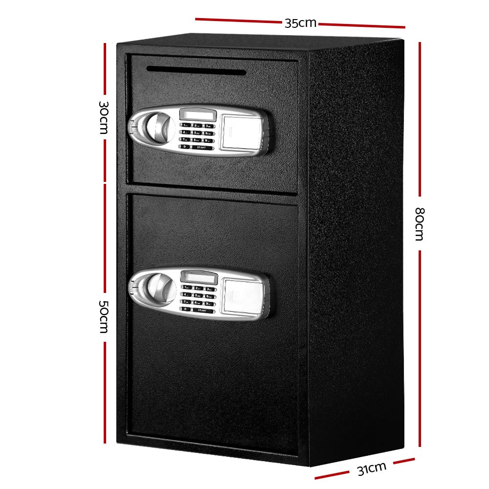 UL-TECH Security Safe Box Double Door SAF-DS80-MTL-BK