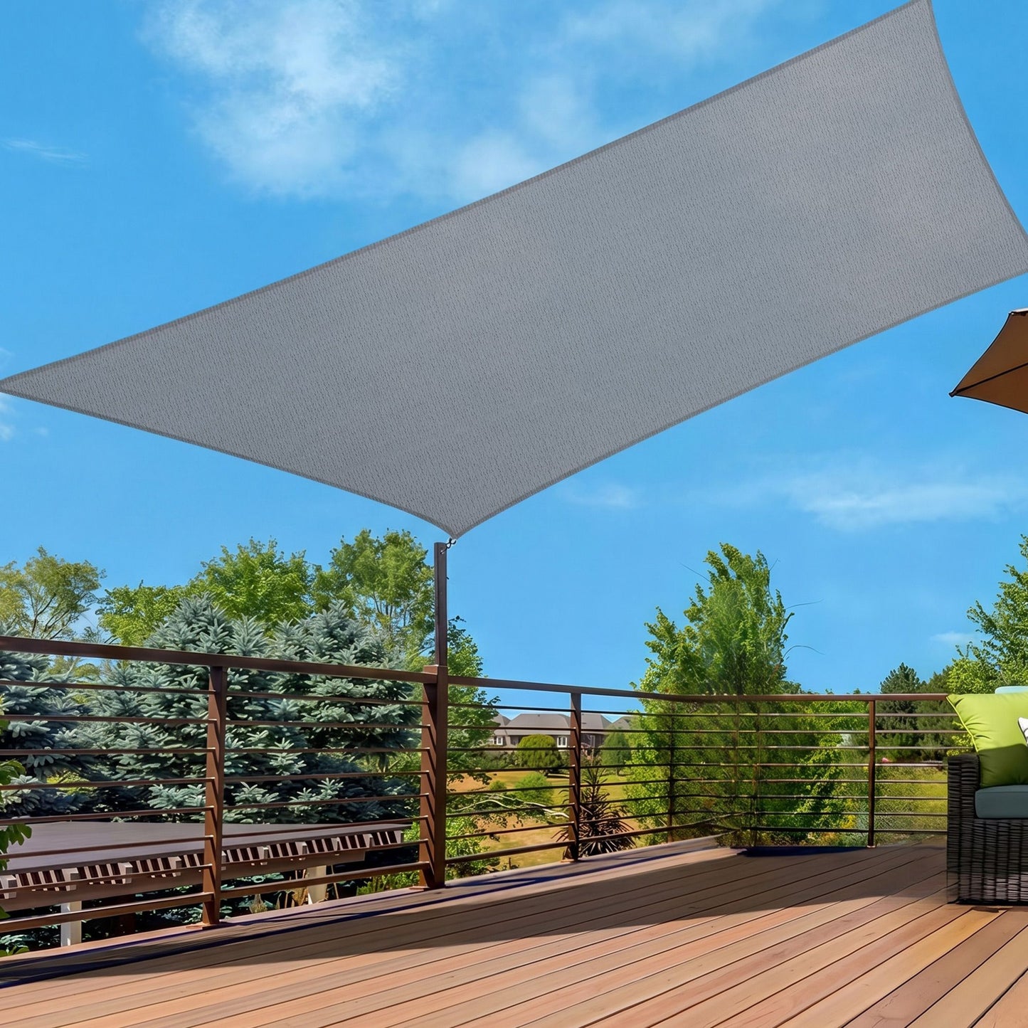 Instahut Sun Shade Sail Cloth 98% UV Block Outdoor Canopy Rectangle 2X5M Grey SAIL-DL-H-2X5-GR