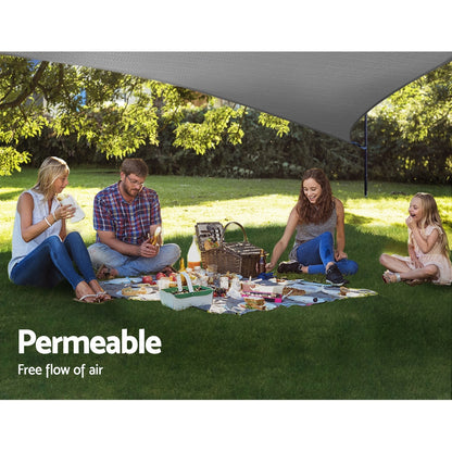 Instahut Shade Sail 3x3x4.3m Triangle 280GSM 98% Grey Shade Cloth SAIL-DL-H-3X3X43-C-GR