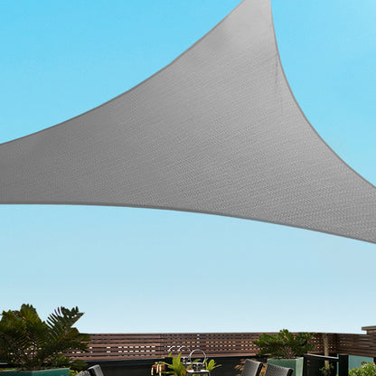 Instahut Shade Sail 3x3x4.3m Triangle 280GSM 98% Grey Shade Cloth SAIL-DL-H-3X3X43-C-GR