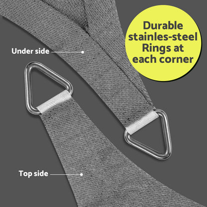 Instahut Sun Shade Sail Shadecloth Canopy Rectangle 280gsm 4x7m SAIL-DL-H-4X7-C-GR