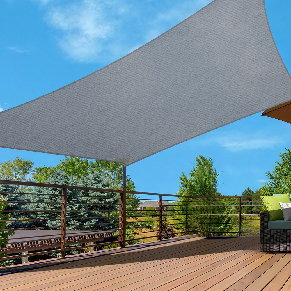 Instahut Sun Shade Sail Shadecloth Canopy Rectangle 280gsm 4x7m SAIL-DL-H-4X7-C-GR