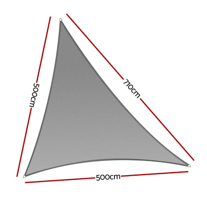 Instahut Shade Sail Cloth Shadecloth Canopy Triangle 280gsm 5x5x7.1m SAIL-DL-H-5X5X71-C-GR