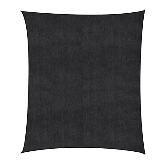 Instahut Sun Shade Sail Cloth 98% UV Block Outdoor Canopy Rectangle 5X6M Black SAIL-DL-H-5X6-BK