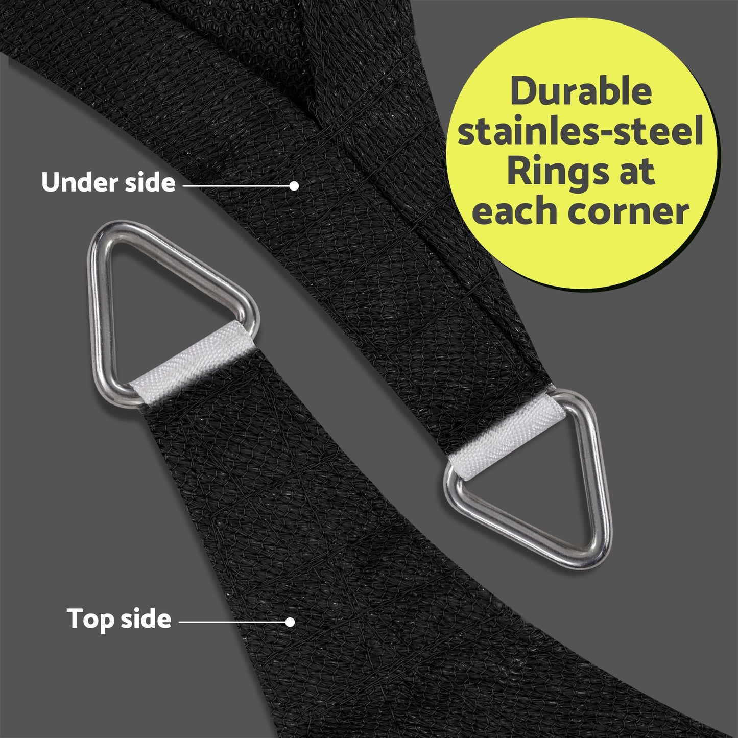 Instahut Sun Shade Sail Cloth 98% UV Block Outdoor Canopy Rectangle 5X6M Black SAIL-DL-H-5X6-BK