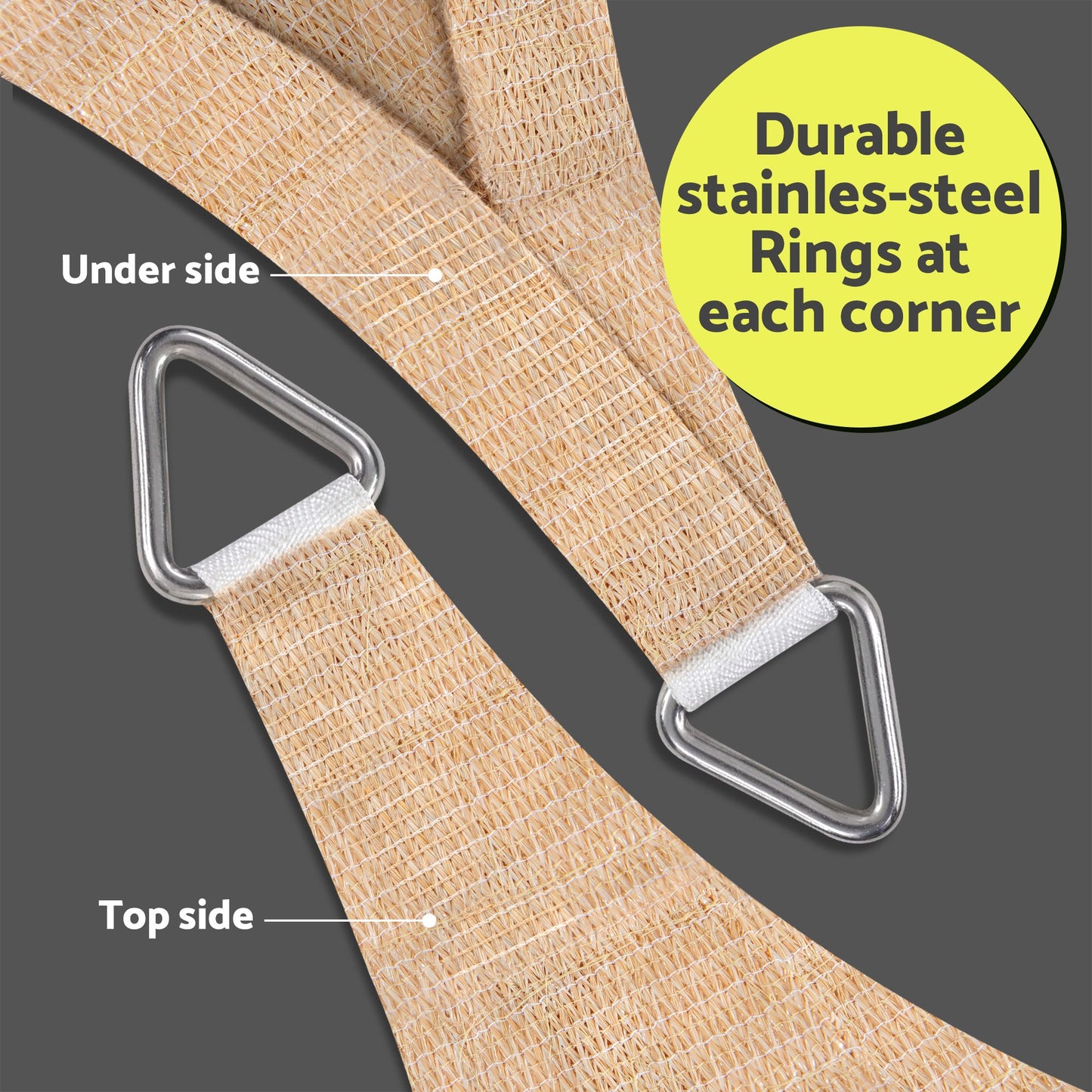 Instahut Sun Shade Sail Cloth 98% UV Block Outdoor Canopy Rectangle 5X9M Beige SAIL-DL-H-5X9-BE