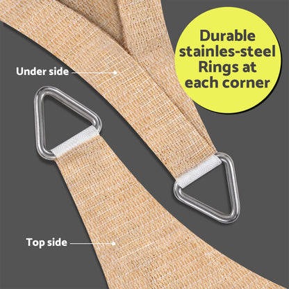 Instahut Sun Shade Sail Cloth 98% UV Block Outdoor Canopy Rectangle 5X9M Beige SAIL-DL-H-5X9-BE