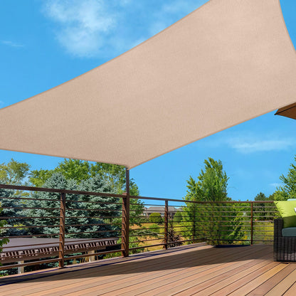 Instahut Sun Shade Sail Cloth 98% UV Block Outdoor Canopy Rectangle 5X9M Beige SAIL-DL-H-5X9-BE