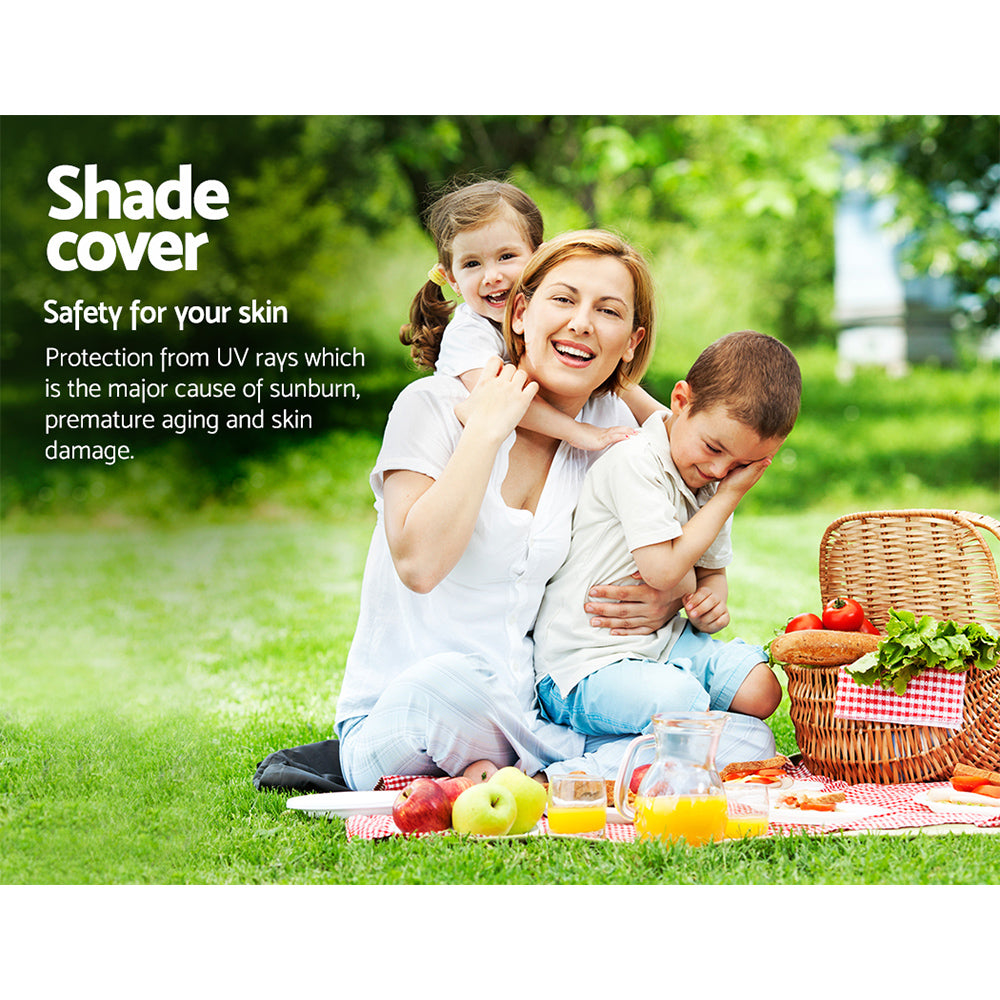 Instahut Shade Sail 2x4m Rectangle 185GSM 95% Sand Shade Cloth SAIL-L-2X4-C-SA