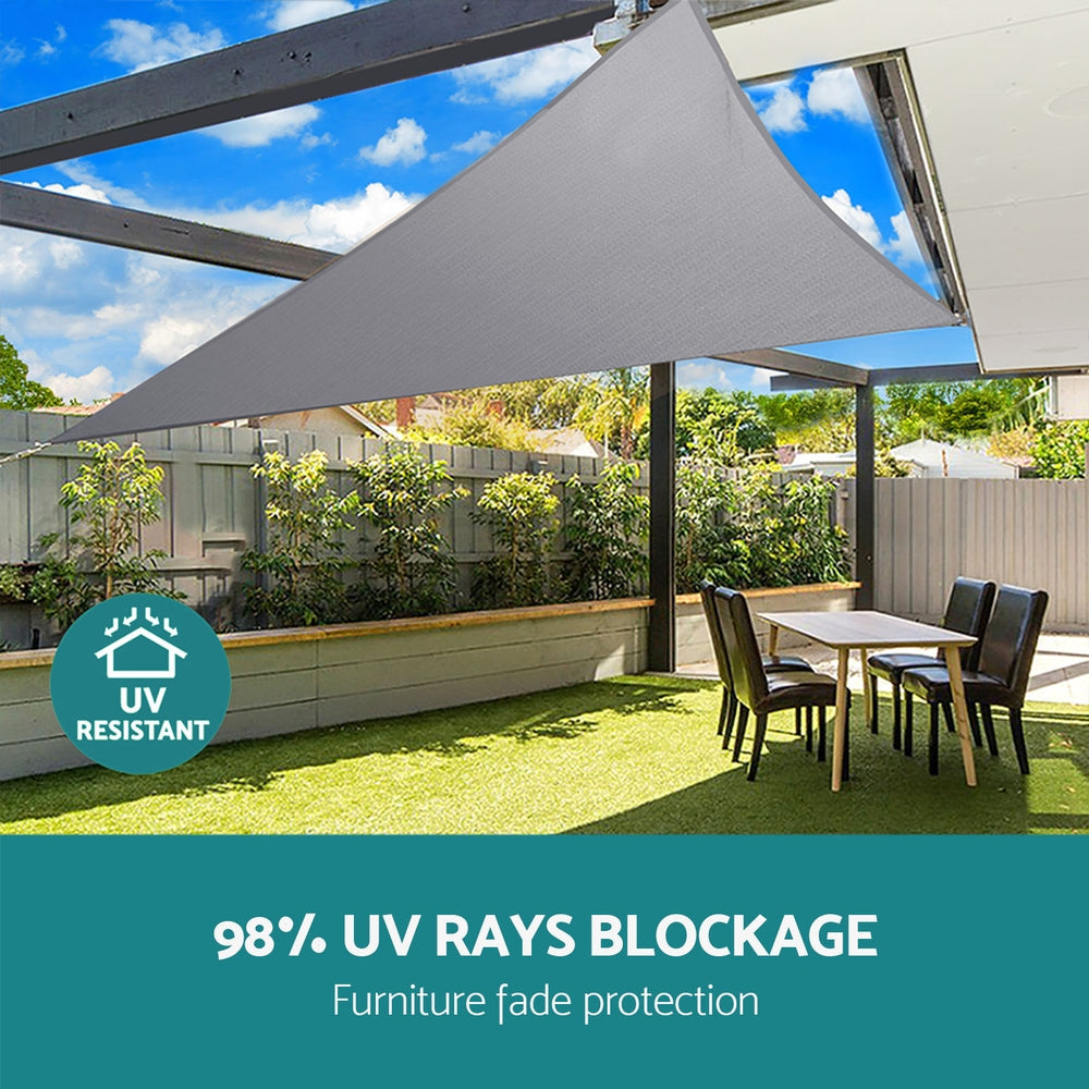 Instahut Waterproof Shade Sail Shade cloth Triangle Canopy 220GSM 4x4x4m SAIL-TH-WP-4X4X4-220-GR