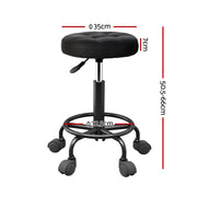 Artiss Salon Stool Round Swivel Chairs Black SALON-B-D-RD-BK