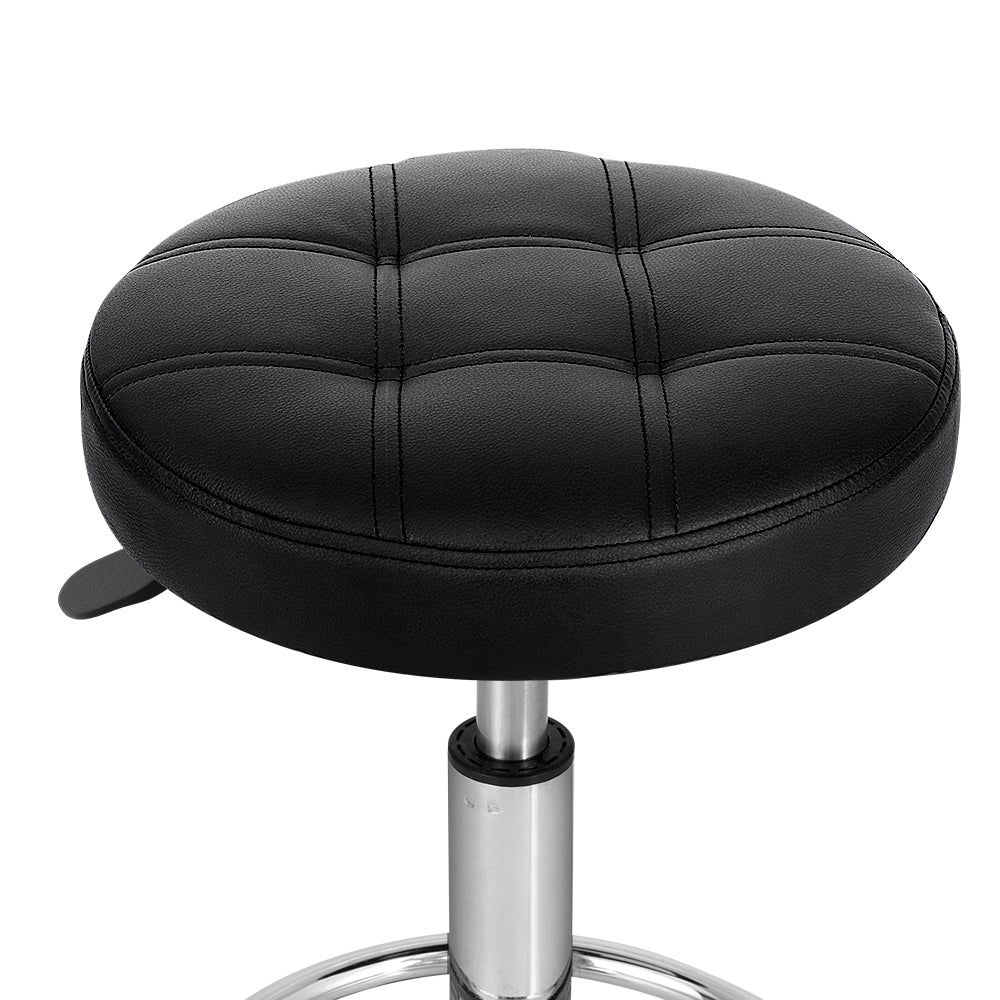 Artiss Salon Stool Round Swivel Chairs SALON-B-D-RD-NEW-BK