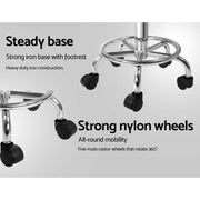 Artiss 2x Salon Stool Round Swivel Chair Black SALON-B-RD-BKX2