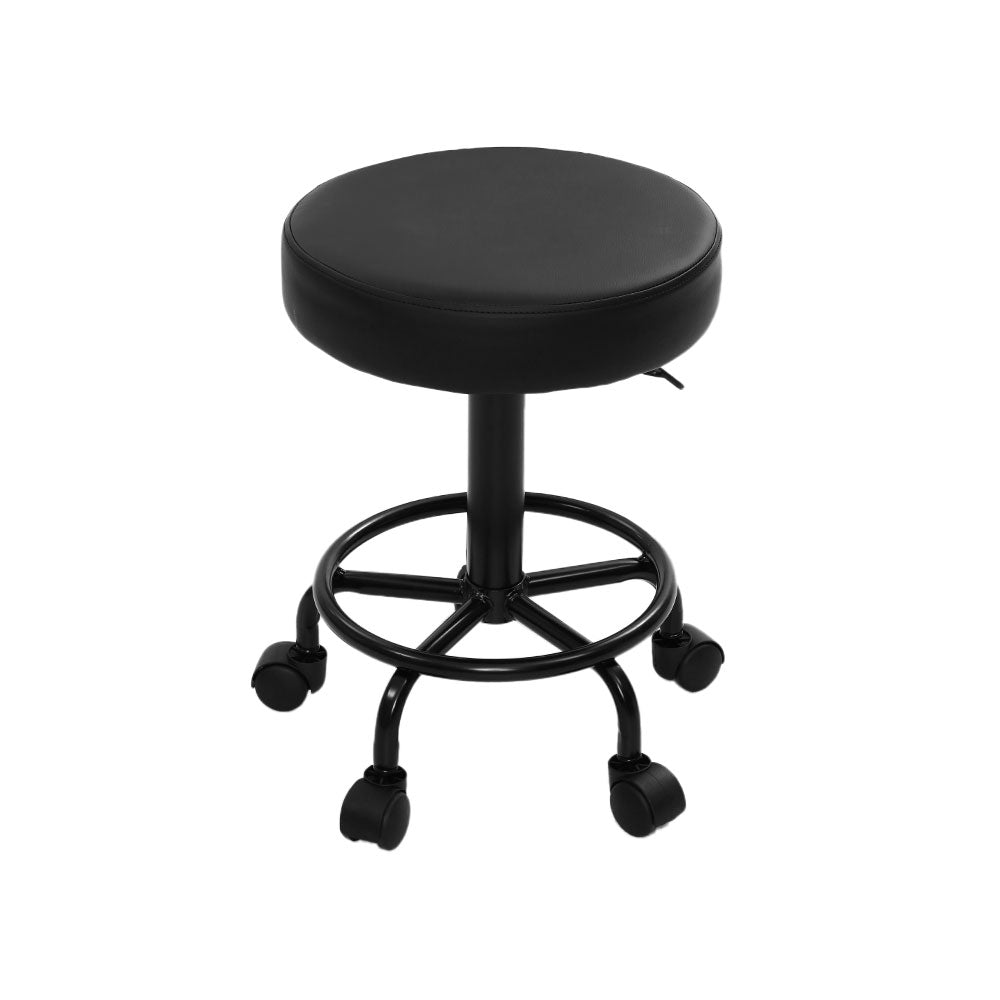 Artiss Salon Stool Round Swivel Chair SALON-B-RD-NEW-BK