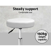 Artiss Salon Stool Round Swivel Chair White SALON-B-RD-WH