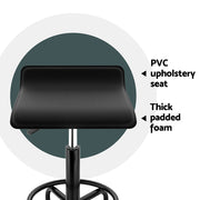 Artiss Salon Stool Square Swivel Chair Black SALON-B-SQ-BK