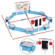 Keezi Kids Sandpit Wooden Round Sand Pit Funnel Bench Seat Beach Toys 215cm SAND-OCTA-FUNNEL