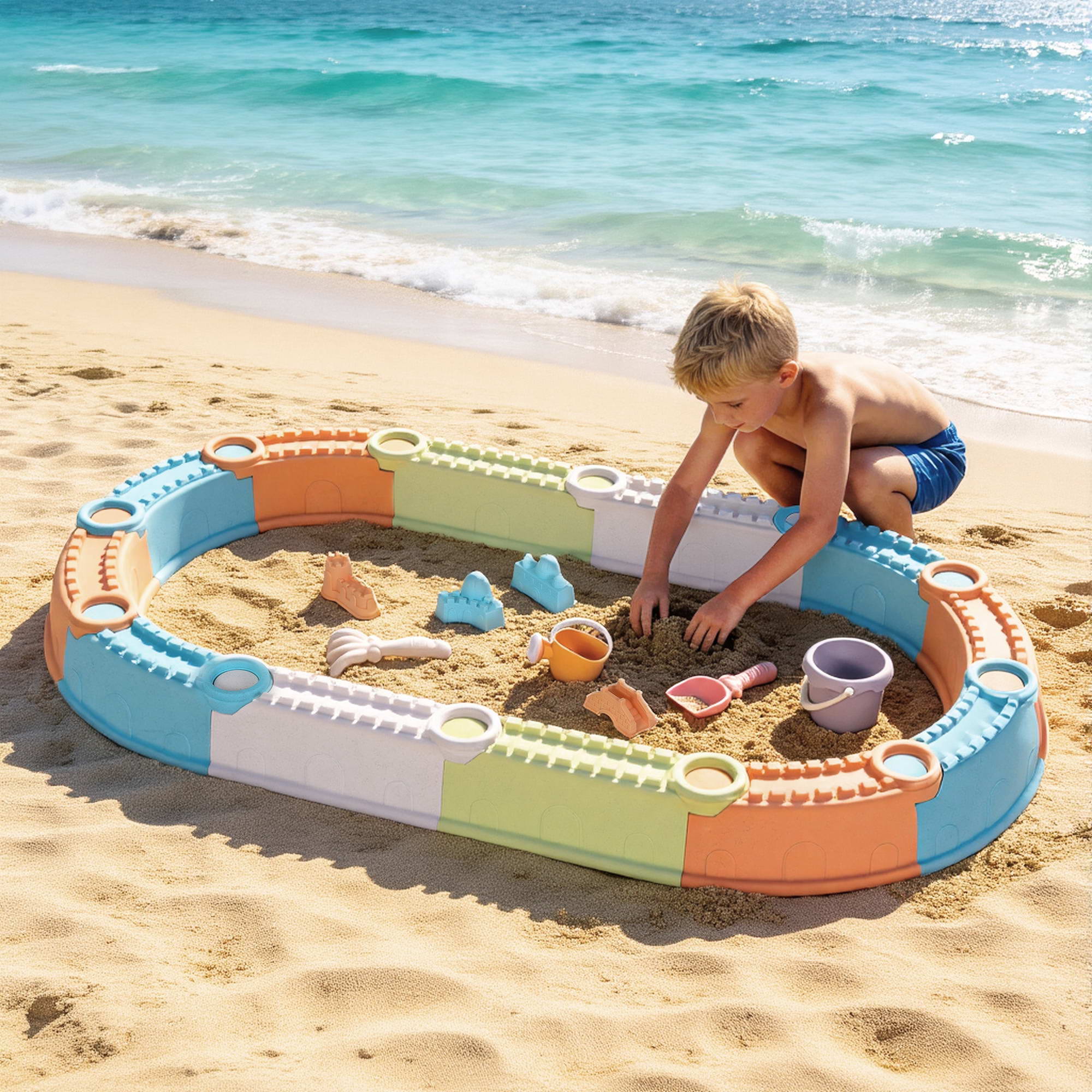 Keezi Kids Sandpit Set Beach Toys Sand Box Outdoor Backyard Play Area SAND-PLS-148-CLF