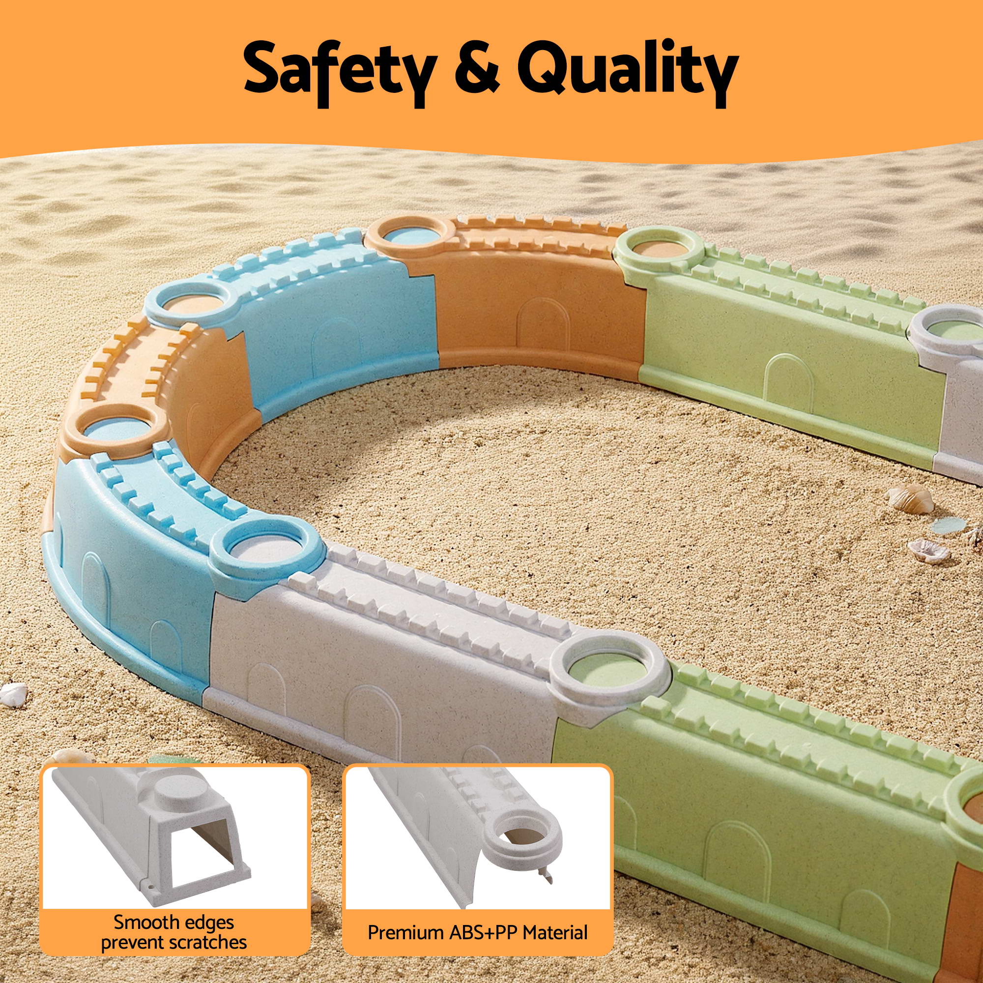 Keezi Kids Sandpit Set Beach Toys Sand Box Outdoor Backyard Play Area SAND-PLS-148-CLF