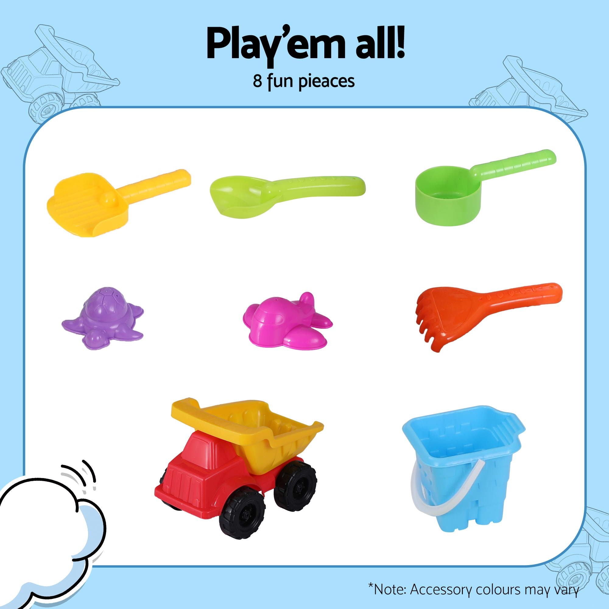 Keezi 2-in-1 Kids Sandpit Water Table Working Excavator Digger Sensory Play Toys SAND-PLS-EVT-GY