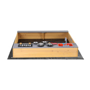Keezi Wooden Sandpit Sand Pit Outdoor Kids Toy Box Mud Kitchen Sink Storage Bench SAND-SQUARE-SINK-146