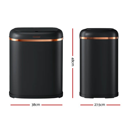 Devanti 38L Motion Sensor Bin Rubbish Automatic Black SB-40L-S06-BK