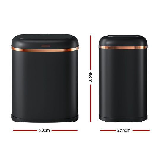 Devanti 38L Motion Sensor Bin Rubbish Automatic Black SB-40L-S06-BK