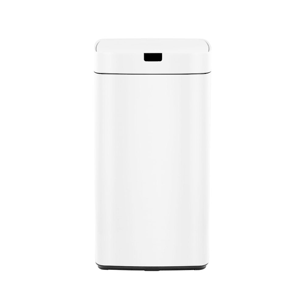 Devanti 45L Motion Sensor Bin Rubbish Automatic White SB-45L-S23-WH