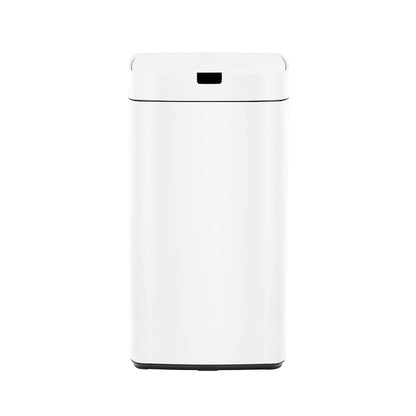 Devanti 45L Motion Sensor Bin Rubbish Automatic White SB-45L-S23-WH