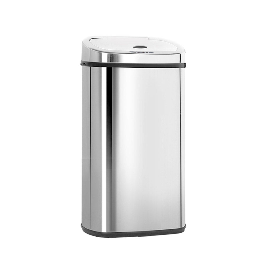 Devanti 50L Motion Sensor Bin Rubbish Automatic Silver SB-50L-S02-A