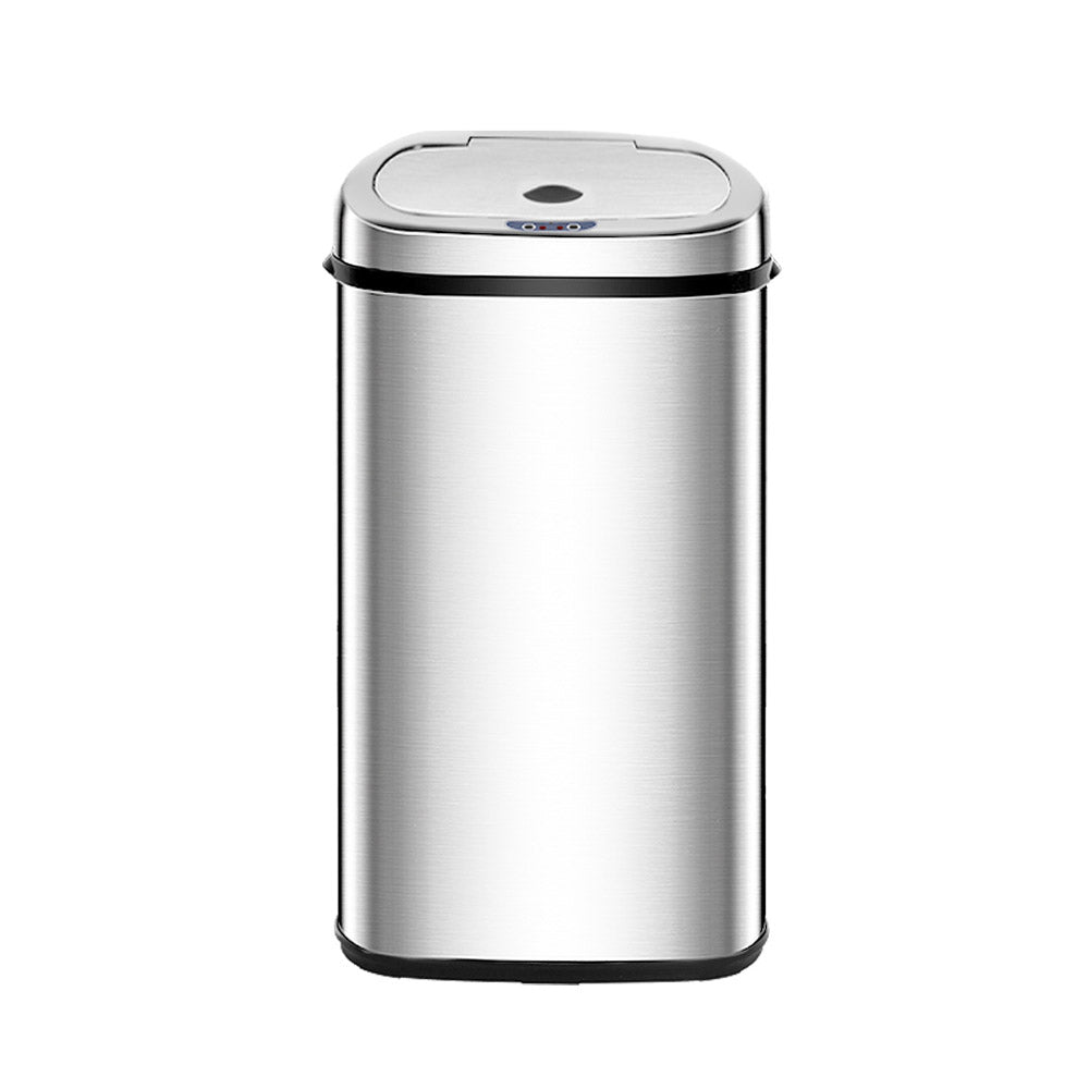 Devanti 50L Motion Sensor Bin Rubbish Automatic Silver SB-50L-S02-A